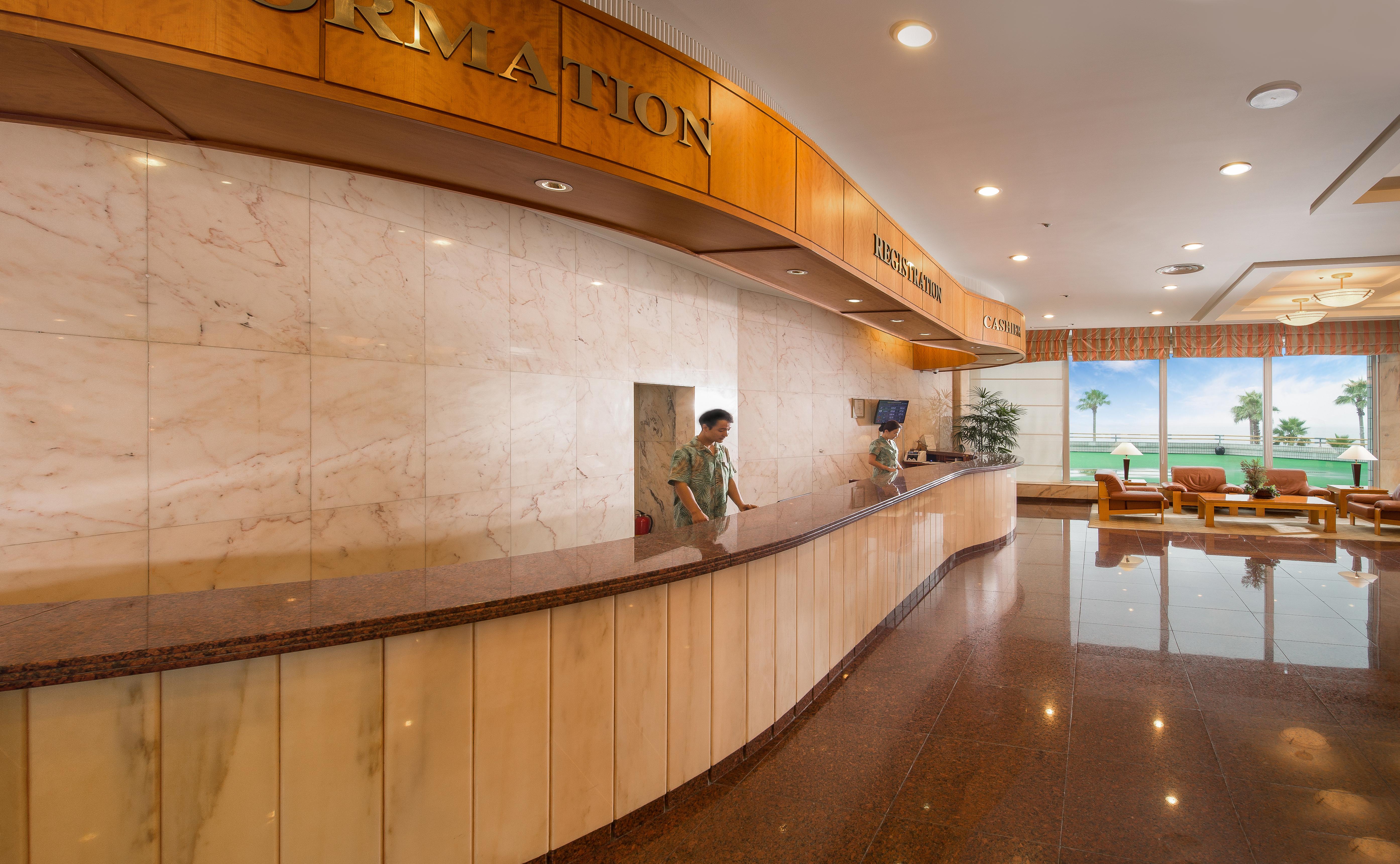 Seogwipo Kal Hotel Buitenkant foto Reception desk at a hotel